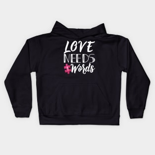 'Love Needs No Words' Autism Awareness Shirt Kids Hoodie